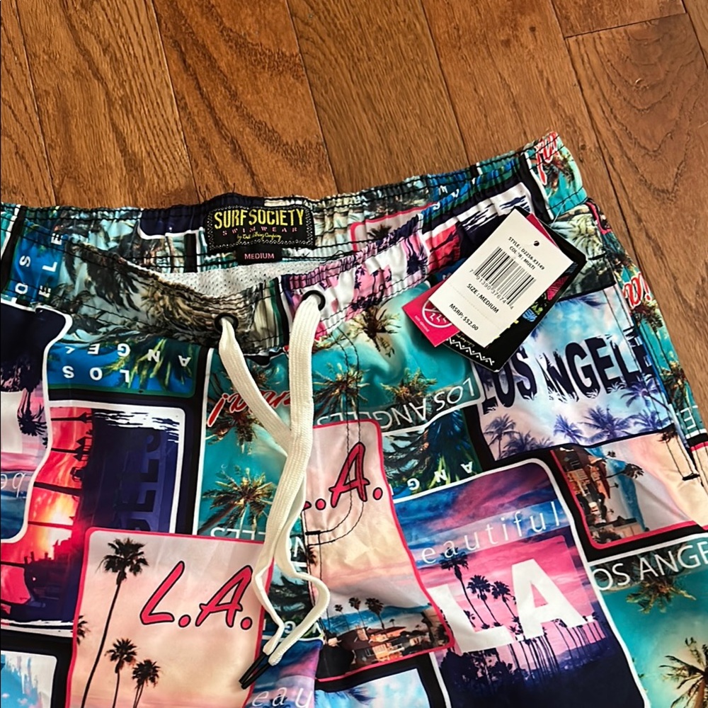 Society Multicolor Graphic Swim Shorts